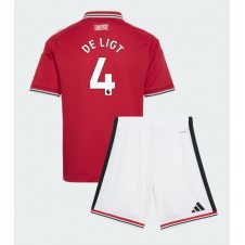 Manchester United Matthijs de Ligt #4 Hemmaställ Barn 2026-27 Korta ärmar (+ Korta byxor)